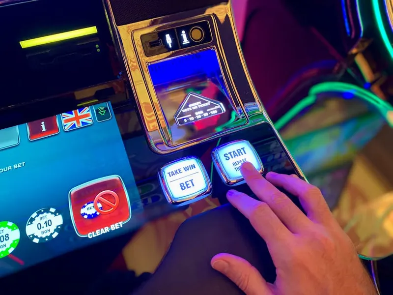 online casino interface laptop