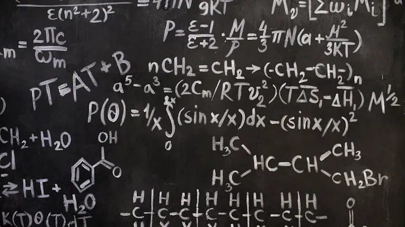 mathematical formula chalk board