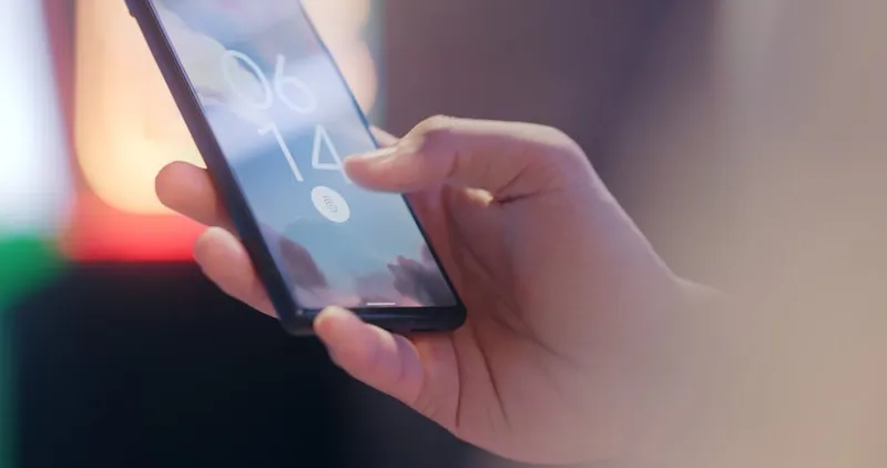 smartphone hand thumb scrolling vertical