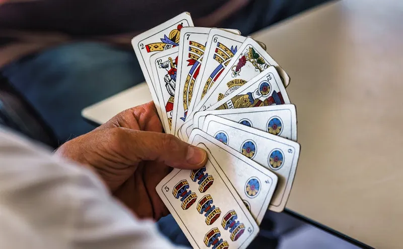 playing card hand fanned macro