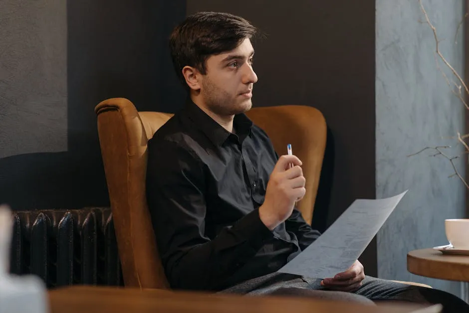 man focused thinking
