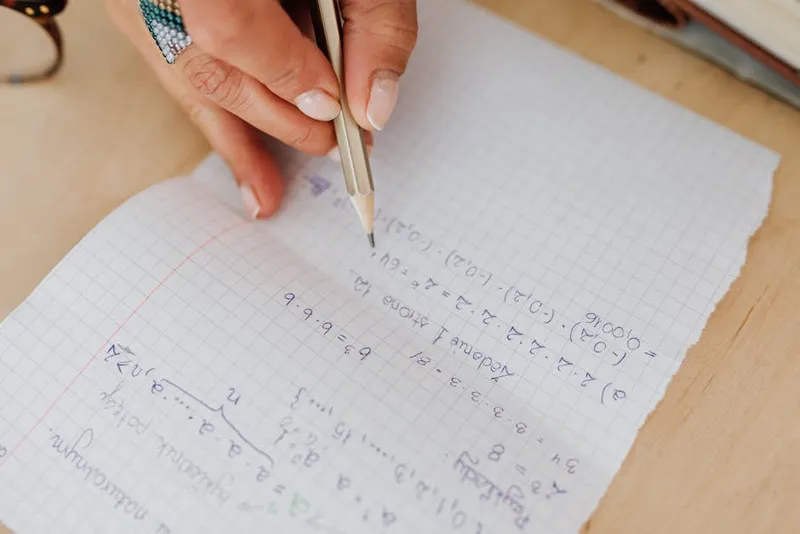 handwritten notebook pencil math