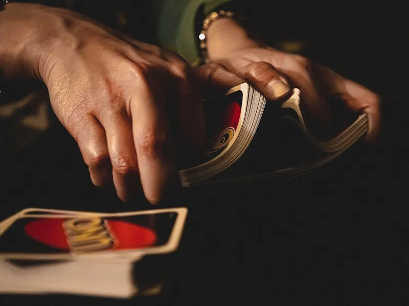 shuffling deck cards motion hands