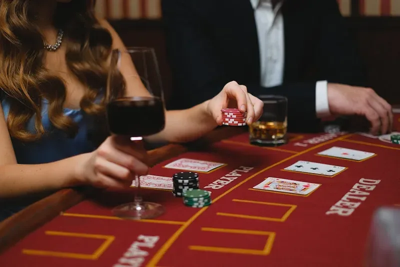 casino blackjack hand player perspective close