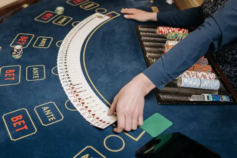 casino blackjack table green felt