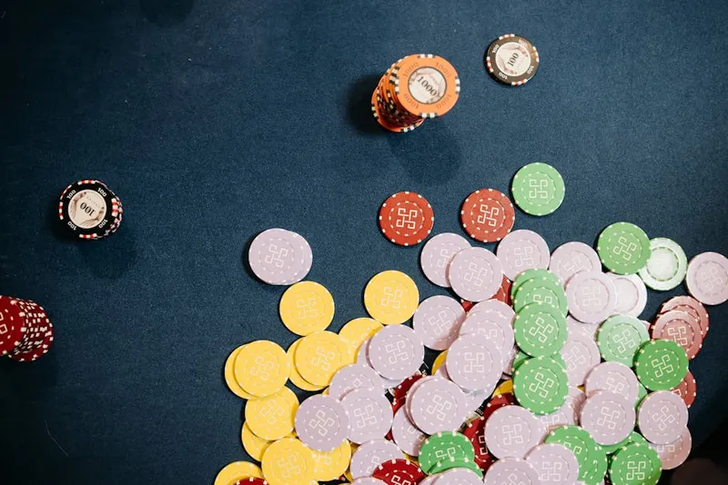 colorful casino chips pile